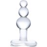 Прозрачная анальная пробка-елочка с 3 шариками Butt Plug with Tapere Base - 11 см.