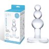 Прозрачная анальная пробка-елочка с 3 шариками Butt Plug with Tapere Base - 11 см.