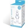 Прозрачная анальная пробка-елочка с 3 шариками Butt Plug with Tapere Base - 11 см.