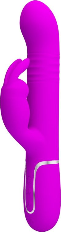 Лиловый вибратор Coale с ротацией бусин и возвратно-поступательными движениями - 22,6 см.