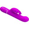 Лиловый вибратор Coale с ротацией бусин и возвратно-поступательными движениями - 22,6 см.