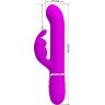 Лиловый вибратор Coale с ротацией бусин и возвратно-поступательными движениями - 22,6 см.