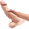 Телесный анальный фаллоимитатор Slipskin 10’’ Curved - 25 см.