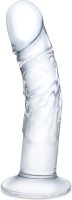 Стеклянный фаллоимитатор из стекла 7’’ Curved Realistic Glass Dildo With Veins - 15,9 см.