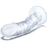 Стеклянный фаллоимитатор из стекла 7’’ Curved Realistic Glass Dildo With Veins - 15,9 см.