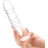 Стеклянный фаллоимитатор из стекла 7’’ Curved Realistic Glass Dildo With Veins - 15,9 см.