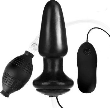 Надувная вибрирующая анальная пробка Inflatable Vibrating Butt Plug - 10,2 см.