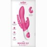 Розовый вибратор-кролик с анальным отростком The Beaded D.P.Rabbit