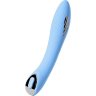 Голубой силиконовый вибратор с электростимуляцией TESLA G-POINT - 21 см.
