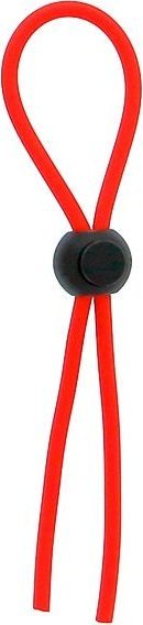 Красное эрекционное лассо с одной бусиной-утяжкой STRETCHY THIN LASSO
