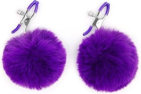 Зажимы для сосков с фиолетовым пушком