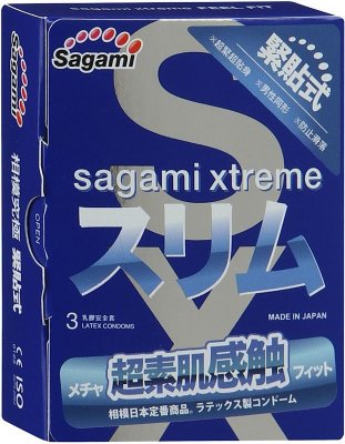 Розовые презервативы Sagami Xtreme Feel Fit 3D - 3 шт.  Цена 742 руб. Длина: 19.5 см. Презервативы Sagami Xtreme Feel Fit разработаны с учетом передовых японских технологий для максимально комфортных и естественных ощущений обоих партнеров. Гладкие розовые презервативы имеют специальную ассиметричную текстуру. Верхняя и нижняя часть презерватива отличаются. На верхней части презерватива есть специальная текстурная линия. Анатомически совершенные Sagami Xtreme Feel Fit не скатываются и не соскальзывают благодаря супер облегающей 3D ступенчатому рельефу без накопителя. Ультратонкие – толщина стенки презерватива всего 0,04 мм, вы только представьте — тоньше человеческого волоса почти в 2 раза! Безопасные -- Sagami Xtreme Feel Fit производятся из 100% натурального латекса и не имеют запаха. Силиконовый лубрикант обеспечивает максимально комфортное проникновение и длительное скольжение. В упаковке - 3 шт. Толщина стенки - 0,04 мм. Номинальная ширина - 51 +/-2 мм. Страна: Япония. Материал: латекс. Объем: 3 шт.