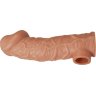 Телесная насадка на фаллос с отверстием для мошонки Cock Sleeve 001 Size L - 17,6 см.