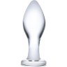 Прозрачная округлая анальная пробка Classic Glass Butt Plug - 10 см.