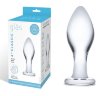 Прозрачная округлая анальная пробка Classic Glass Butt Plug - 10 см.