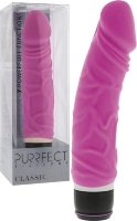 Ярко-розовый вибратор PURRFECT SILICONE CLASSIC 6.5INCH - 16,5 см.