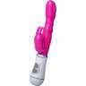 Ярко-розовый вибратор ToyFa A-toys с клиторальным стимулятором - 20 см.