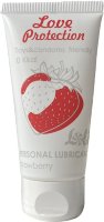 Лубрикант на водной основе с ароматом малины Love Protection Strawberry - 50 мл.