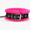 Ошейник с поводком и розовым мехом BDSM Light