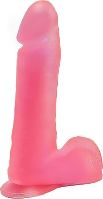 Податливый розовый фаллоимитатор на присоске - 19 см.  Цена 2 011 руб. Длина: 19 см. Диаметр: 4.5 см. Получить невероятные ощущения от вечерних ласк или внести разнообразие в сексуальную жизнь с партнером - все это возможно, если у вас есть реалистичный дилдо из приятного на ощупь розового геля. Аксессуар является точной копией мужского достоинства в возбужденном состоянии. Набухшая от желания головка и соблазнительный венозный рельеф дарят неповторимое удовольствие. Присоска в основании позволяет закрепить фаллоимитатор на любой поверхности. Страна: Россия. Материал: поливинилхлорид (ПВХ, PVC).