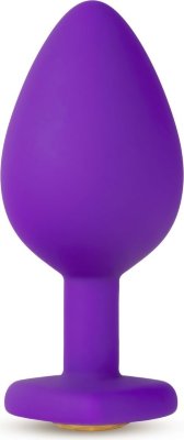 Фиолетовая анальная пробка Bling Plug Medium с золотистым стразом - 8,3 см. Длина: 8.3 см. Диаметр: 3.6 см. Фиолетовая анальная пробка Bling Plug Medium. Декорирована стразом и имеет ограничительное основание. Страна: Китай. Материал: силикон.