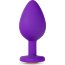 Фиолетовая анальная пробка Bling Plug Medium с золотистым стразом - 8,3 см. - Фиолетовая анальная пробка Bling Plug Medium с золотистым стразом - 8,3 см.