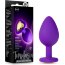 Фиолетовая анальная пробка Bling Plug Medium с золотистым стразом - 8,3 см. - Фиолетовая анальная пробка Bling Plug Medium с золотистым стразом - 8,3 см.
