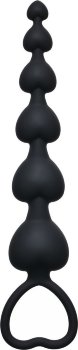 Чёрная анальная цепочка Heart s Beads Black - 18 см.