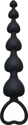 Чёрная анальная цепочка Heart s Beads Black - 18 см. Длина: 18 см. Диаметр: 3 см. Анальная цепочка Heart s Beads выполнена из высококачественного медицинского силикона. Она не только прослужит долго, но и гарантирует высокий уровень гигиеничности, не требуя при этом специального ухода. Небольшой размер игрушки подойдет для тех, кто только начал знакомиться с анальной стимуляцией. Рельефные звенья разного диаметра подарят целый фейерверк чувственных наслаждений. Петля в виде сердечка обеспечит удобство во время использования и гарантирует безопасность. Страна: Россия. Материал: силикон.