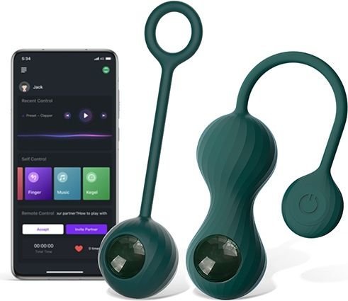 Изумрудные вагинальные шарики Magic Motion Crystal Duo Smart Kegel Vibrator with Weight Set