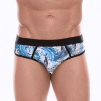 Мужские трусы-джоки с принтом в виде волн и китов