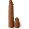 Коричневая насадка на член 2 Silicone X-tension - 20,3 см.