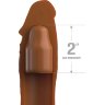 Коричневая насадка на член 2 Silicone X-tension - 20,3 см.