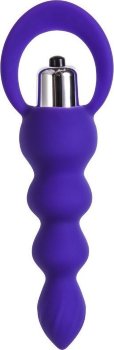 Фиолетовая анальная вибровтулка Twisty - 14 см.