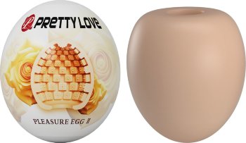 Бежевый мастурбатор-яйцо Pleasure Egg II