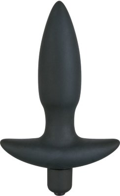 Анальная вибровтулка с 5 скоростями вибрации Vibrating Plug Small - 13 см.  Цена 5 024 руб. Длина: 13 см. Диаметр: 2.7 см. Очень тихий специалист в анальных удовольствиях! Черная анальная втулка с 5 уровнями вибрации, управляемыми простым нажатием кнопки в основании, выполнена из приятного на ощупь шелковистого силикона. Узенький кончик способствует легкому введению. Широкое основание игрушки препятствует глубокому проталкиванию в попку. Рабочая длина - 9 см. Минимальный диаметр - 1,9 см. Страна: Китай. Материал: силикон. Батарейки: 1 шт., тип AAA.