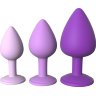 Набор из 3 фиолетовых анальных пробок со стразами Little Gems Trainer Set