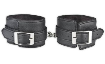 Черные фиксаторы для ног из искусственной кожи