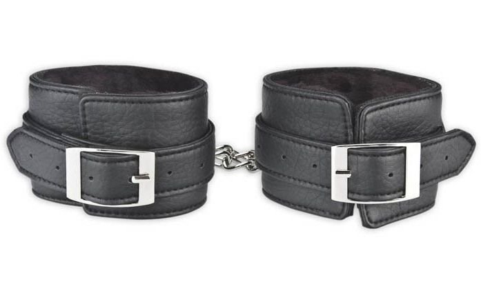 Черные фиксаторы для ног из искусственной кожи