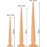 Набор из 3 телесных удлиненных анальных пробок Super Long Flexible Butt Plug Set