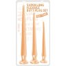 Набор из 3 телесных удлиненных анальных пробок Super Long Flexible Butt Plug Set