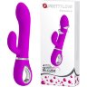 Лиловый вибратор-ротатор с клиторальным отростком Ternence - 19,6 см.
