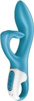Бирюзовый вибратор-кролик Embrace Me - 21,2 см.