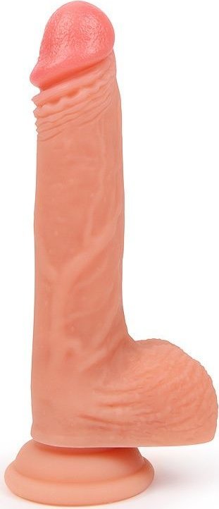 Телесный фаллоимитатор-реалистик с мошонкой на присоске