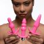 Набор из 3 розовых анальных пробок с вибропулей Thrill Trio Anal Plug Set - Набор из 3 розовых анальных пробок с вибропулей Thrill Trio Anal Plug Set