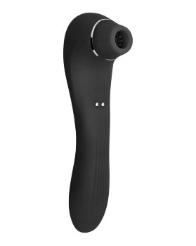Черный стимулятор Smoooch Clitoral Suction Vibration - 18,6 см.