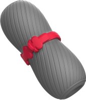 Серый эластичный мастурбатор с утяжкой