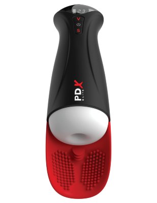 Мастурбатор в колбе с вибрацией Fuck-O-Matic Pro XL Длина: 34.9 см. Диаметр: 9.9 см. PDX Elite Fuck-O-Matic Pro XL – увеличенный мастурбатор с технологией прерывистого всасывания и вибрацией для персонализированных сольных сессий. Мягкие стимуляторы обеспечивают дополнительную стимуляцию, а съемная вставка из ультрамягкого материала создает реалистичные ощущения. Корпус в коричневом, черном и красном цветах оснащен LED-дисплеем для удобного выбора режимов. Прерывистое всасывание: 5 режимов для автоматического движения. Вибрация: 5 режимов для индивидуальной настройки. LED-дисплей отображает режимы всасывания (1-5) и вибрации (1-5). Рабочая длина - 16,5 см. Страна: Китай. Материал: анодированный пластик, TPE. Батарейки: встроенный аккумулятор.