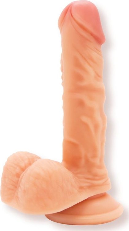 Телесный фаллоимитатор на присоске Sensual - 16,8 см.