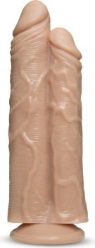 Телесный сдвоенный фаллоимитатор Double Trouble Double Shaft Dildo - 24 см.